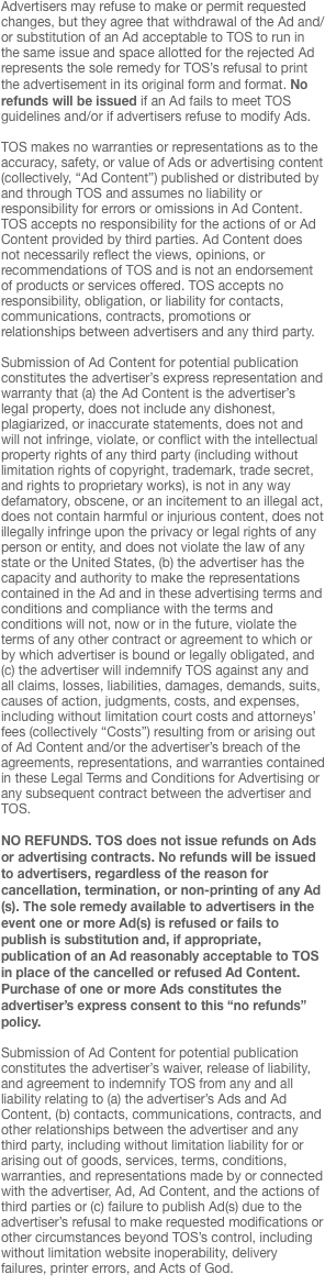 Advertisers may refuse to make